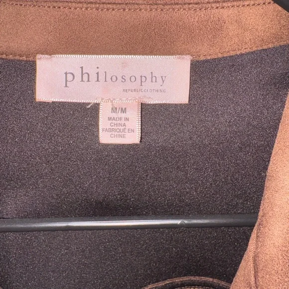 Philosophy Suede-Look Brown Outerwear - Picture 2 of 3